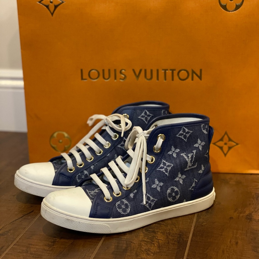 Louis Vuitton Denim High Top sneaker 36 US 7.5